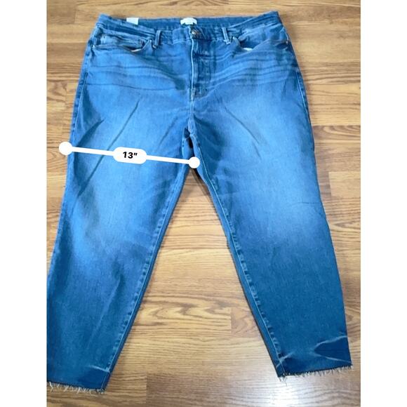 Good American Always Fits Good Legs Crop in Indigo384 size 28-32 - Picture 4 of 13